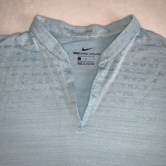 Nike Dri-FIT Active Top Athletic T-Shirt V-Neck Short Sleeve Blue Size large - Picture 8 of 9